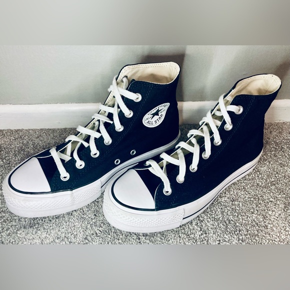Converse Chuck Taylor All Star Black Lift High-Top Platform Sneakers Size 7.5 - Picture 3 of 8
